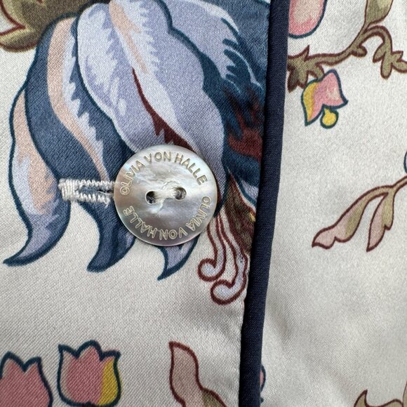 OLIVIA VON HALLE Lila Odette Silk Satin Pajama Set Woman’s size medium 2 piece b - Picture 14 of 16